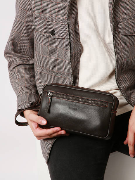 Leather Foulonné Men's Pocket Etrier Brown foulonne EFOU721S other view 1