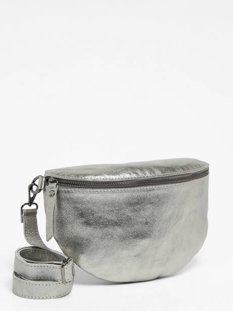 Sac Banane Nine Cuir Milano Argent nine NI21123 vue secondaire 2