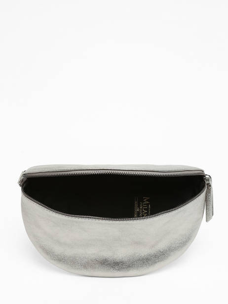 Sac Banane Nine Cuir Milano Argent nine NI21123 vue secondaire 3