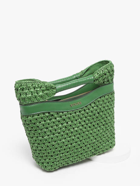 Crossbody Bag Escapade Straw Etrier Green escapade EESC042S other view 2