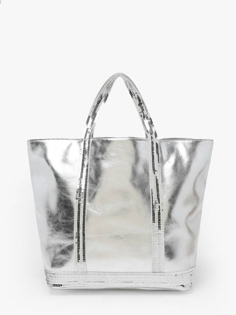 Shopping Bag Cabas Raphia Leather Vanessa bruno Silver cabas raphia 30V40413 other view 4