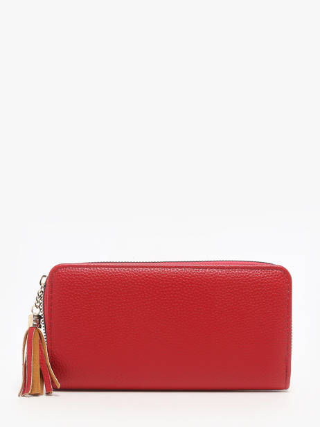 Wallet With Card Holder Miniprix Red grained 78SM2630