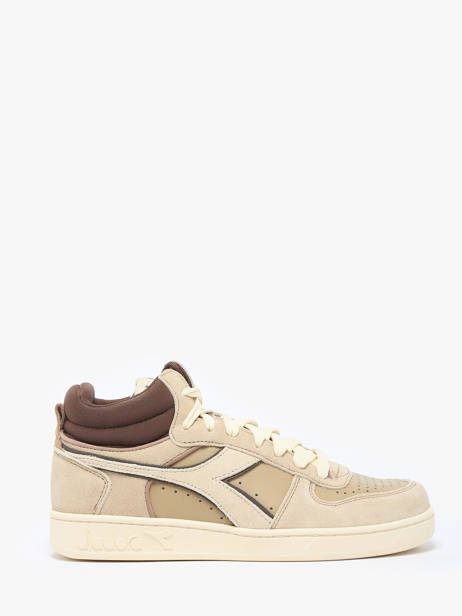 Mid-calf Magic Sneakers In Leather Diadora Beige unisex 1178563