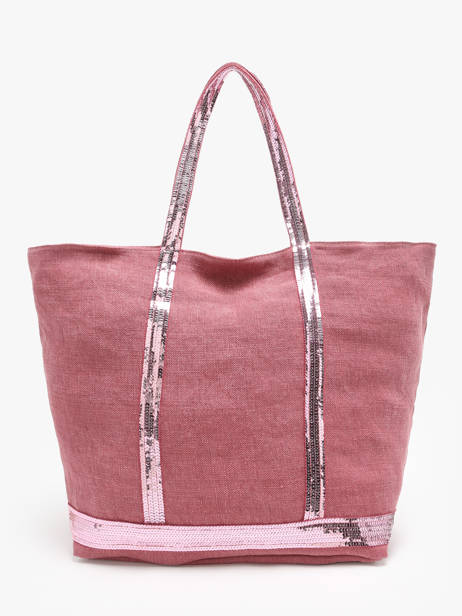 Zipped Linen Tote Bag Le Cabas Sequins Vanessa bruno Pink cabas lin 31V40409