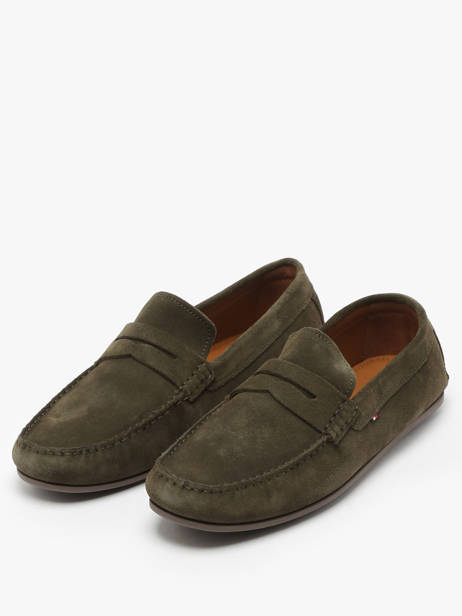 Moccasins In Leather Tommy hilfiger Green men 4998RBN other view 1