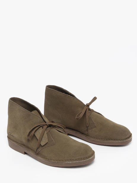 Bottines Desert En Cuir Clarks Vert men 26183838 vue secondaire 2