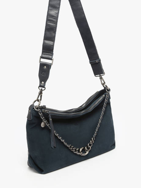 Sac Bandoulière Vintage Cuir Mila louise Bleu vintage 3822VC vue secondaire 2