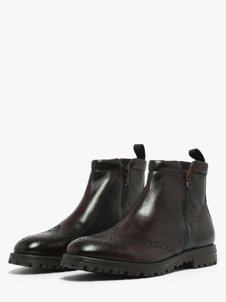 Bottines En Cuir Kost Marron men D vue secondaire 1
