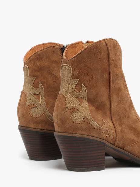 Bottines à Talon En Cuir Mam'zelle Marron women CSGGF41 vue secondaire 3