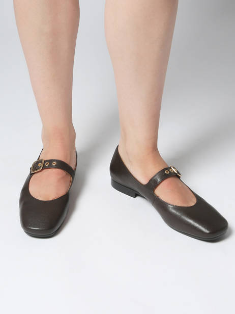 Ballerines En Cuir Aliwell Marron accessoires A2715 vue secondaire 1