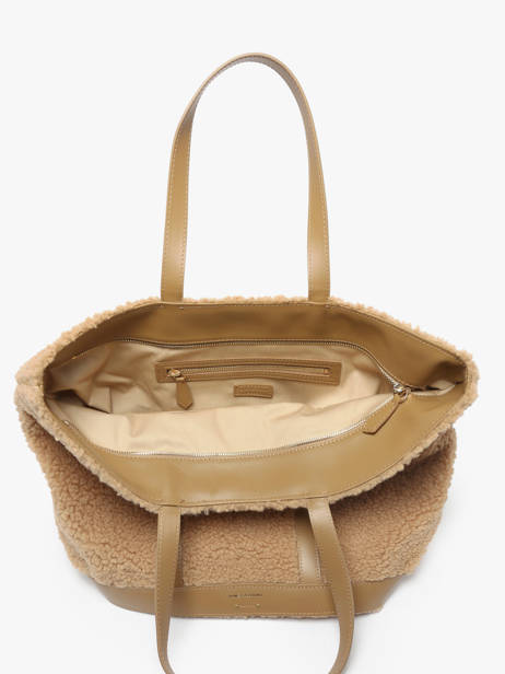 Le Cabas L Zippé Shearling Et Cuir Vanessa bruno Marron cabas 15V40409 vue secondaire 3