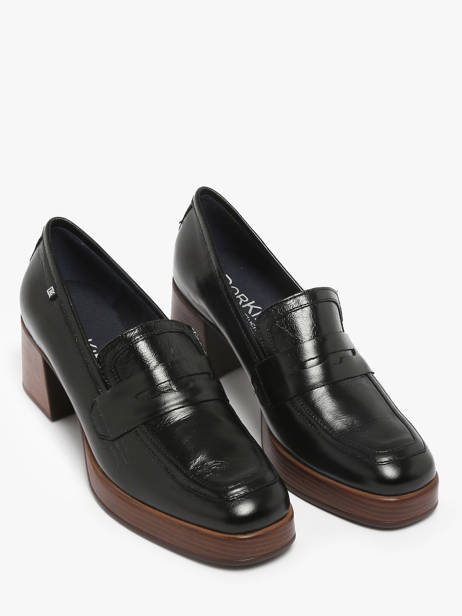 Mocassins Cristel En Cuir Dorking Noir women D9334 vue secondaire 1