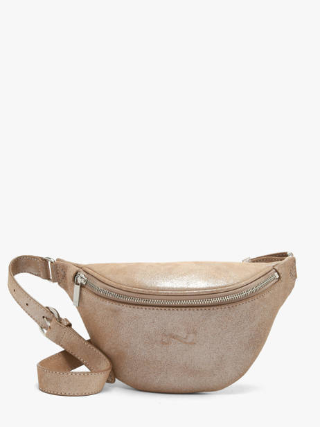 Sac Banane Small Derby Glitter Cuir Nathan baume Marron n city 25GT