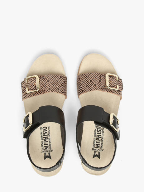 Sandales Semelle Compensée En Cuir Mephisto Noir women P5148845 vue secondaire 3