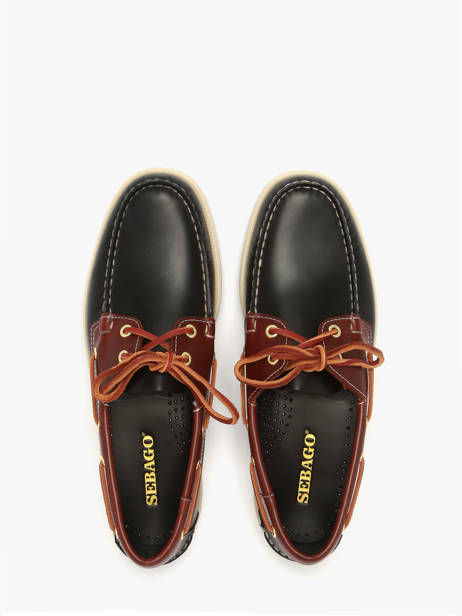 Chaussures Bateau En Cuir Sebago Noir men 7111M7W vue secondaire 4