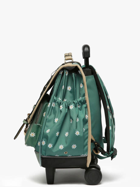 Cartable à Roulettes 3 Compartiments Cameleon Vert vintage fantasy PBVGCR41 vue secondaire 2