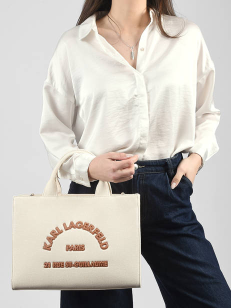 Sac Porté Main Rsg Lettering Coton Karl lagerfeld Beige rsg B2W50010 vue secondaire 1