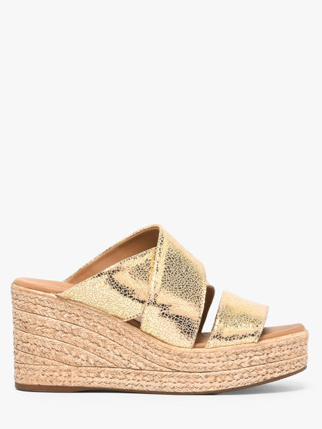 Mules Talon Compensé En Cuir Aliwell Or accessoires A126190