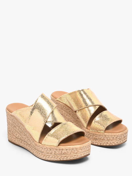 Mules Talon Compensé En Cuir Aliwell Or accessoires A126190 vue secondaire 1