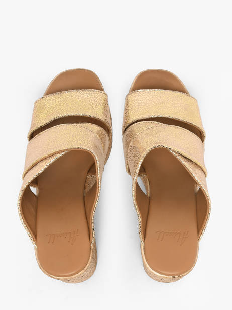 Mules Talon Compensé En Cuir Aliwell Or accessoires A126190 vue secondaire 3
