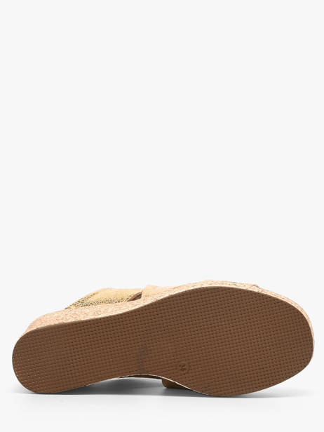 Mules Talon Compensé En Cuir Aliwell Or accessoires A126190 vue secondaire 4