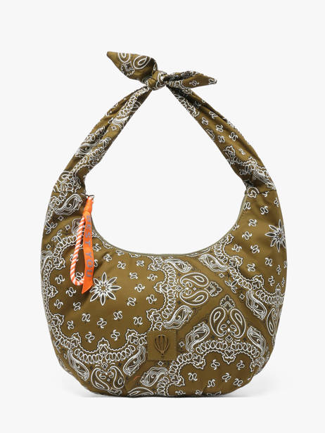 Sac Porté épaule Bandana Coton Le voyage en panier Vert bandana PM970