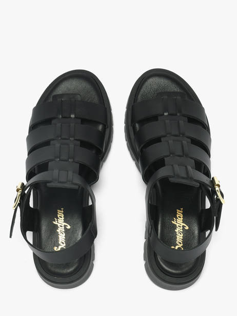 Sandales En Cuir Semerdjian Noir accessoires DELIA vue secondaire 3