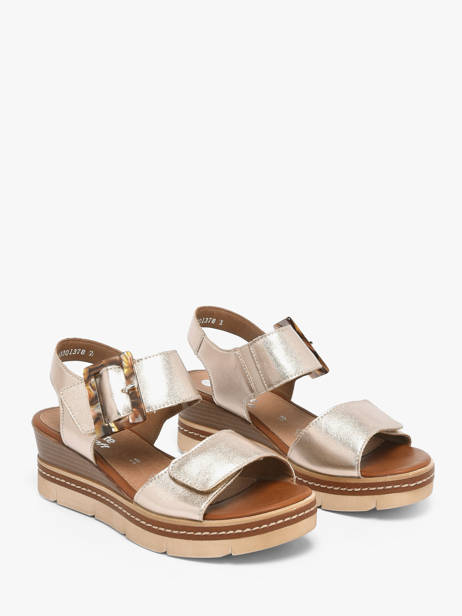 Sandales Talon Compensé En Cuir Remonte Or accessoires 90 vue secondaire 2