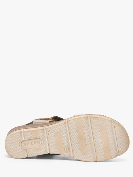 Sandales Talon Compensé En Cuir Remonte Or accessoires 90 vue secondaire 5