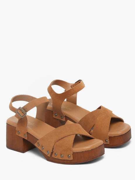 Sandales à Talon En Cuir Semerdjian Marron accessoires MICOL vue secondaire 1