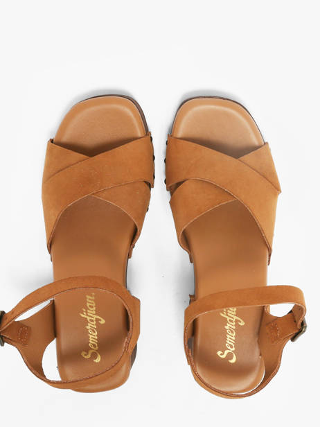 Sandales à Talon En Cuir Semerdjian Marron accessoires MICOL vue secondaire 3