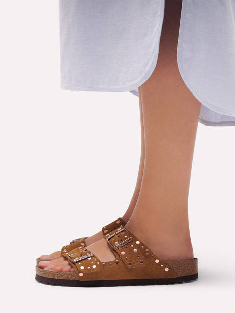 Mules Arizona Rivet En Cuir Birkenstock Marron accessoires 1031731 vue secondaire 1