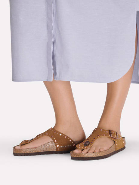 Mules En Cuir Birkenstock Marron accessoires 1031733 vue secondaire 1