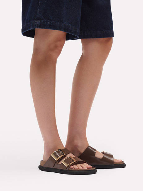 Mules Arizona Droplet En Cuir Birkenstock Marron accessoires 1031910 vue secondaire 1
