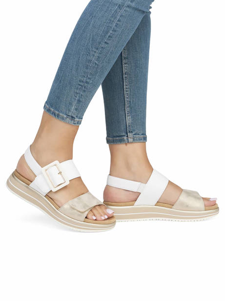 Sandales En Cuir Remonte Blanc accessoires 80 vue secondaire 1