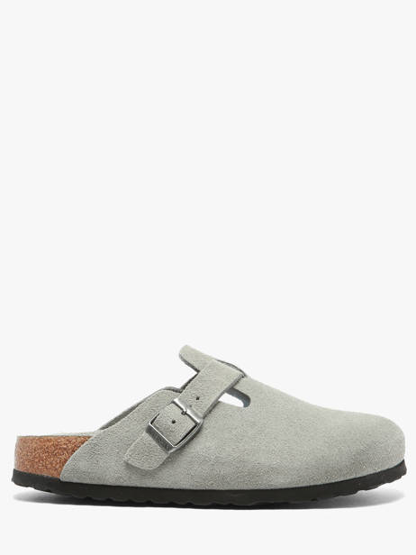 Mules Boston En Cuir Birkenstock Gris accessoires 1031657