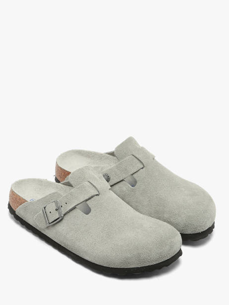 Mules Boston En Cuir Birkenstock Gris accessoires 1031657 vue secondaire 2