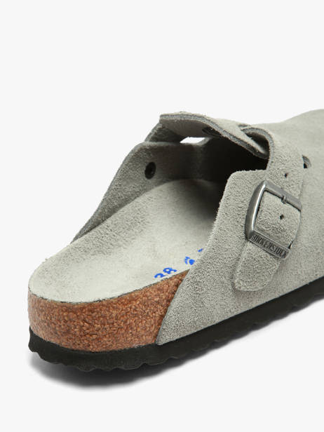 Mules Boston En Cuir Birkenstock Gris accessoires 1031657 vue secondaire 3
