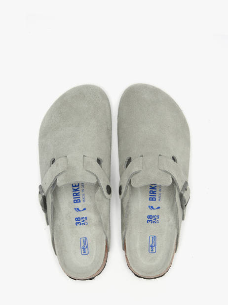 Mules Boston En Cuir Birkenstock Gris accessoires 1031657 vue secondaire 4