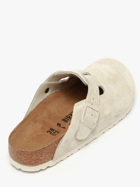 Mules Boston En Cuir Birkenstock Blanc accessoires 1031662 vue secondaire 3