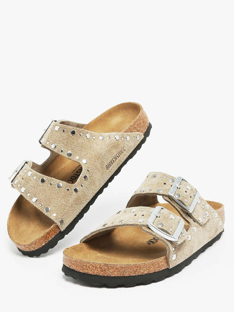 Mules Arizona Rivet En Cuir Birkenstock Marron accessoires 1029390 vue secondaire 2