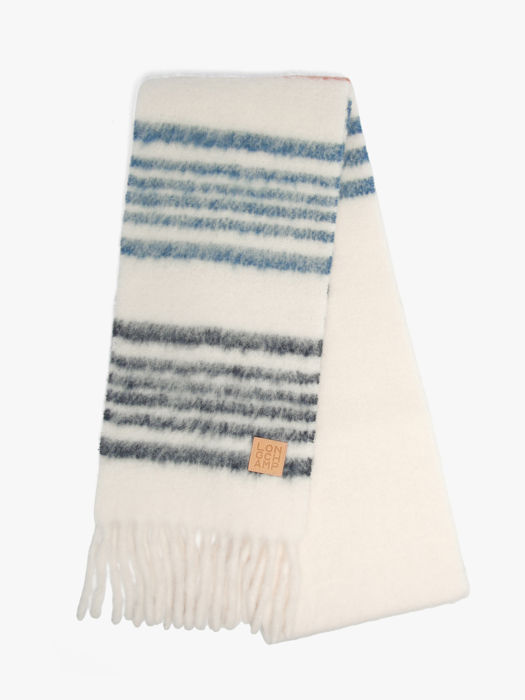 Longchamp Echarpe 80% wp 20%pa Foulard Bleu