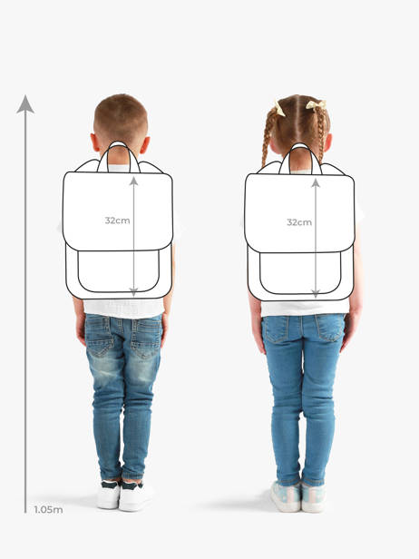 Sac à Dos Hello hossy Blanc cool kids PO25 vue secondaire 1