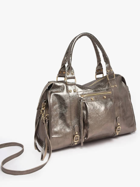 A4 Size Shoulder Bag Nine Leather Milano Silver nine NI24095O other view 2