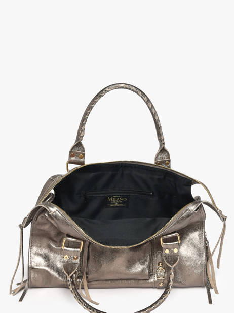 A4 Size Shoulder Bag Nine Leather Milano Silver nine NI24095O other view 3