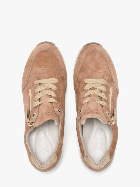 Sneakers Semelle Compensée En Cuir Remonte Beige accessoires 64 vue secondaire 3