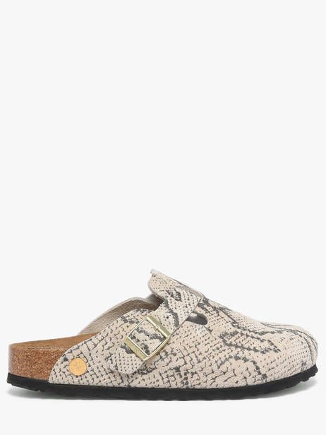 Mules En Cuir Birkenstock Gris accessoires 1033086