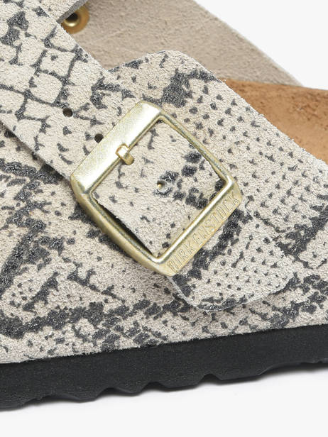 Mules En Cuir Birkenstock Gris accessoires 1033086 vue secondaire 2
