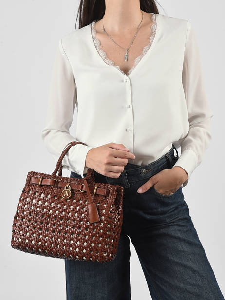Sac Porté Main American Icon Cuir Tommy hilfiger Marron american icon AW18734 vue secondaire 1