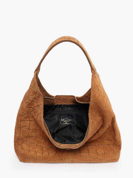 Sac Porté épaule Velvet Croco Milano Marron velvet croco CV26061 vue secondaire 2